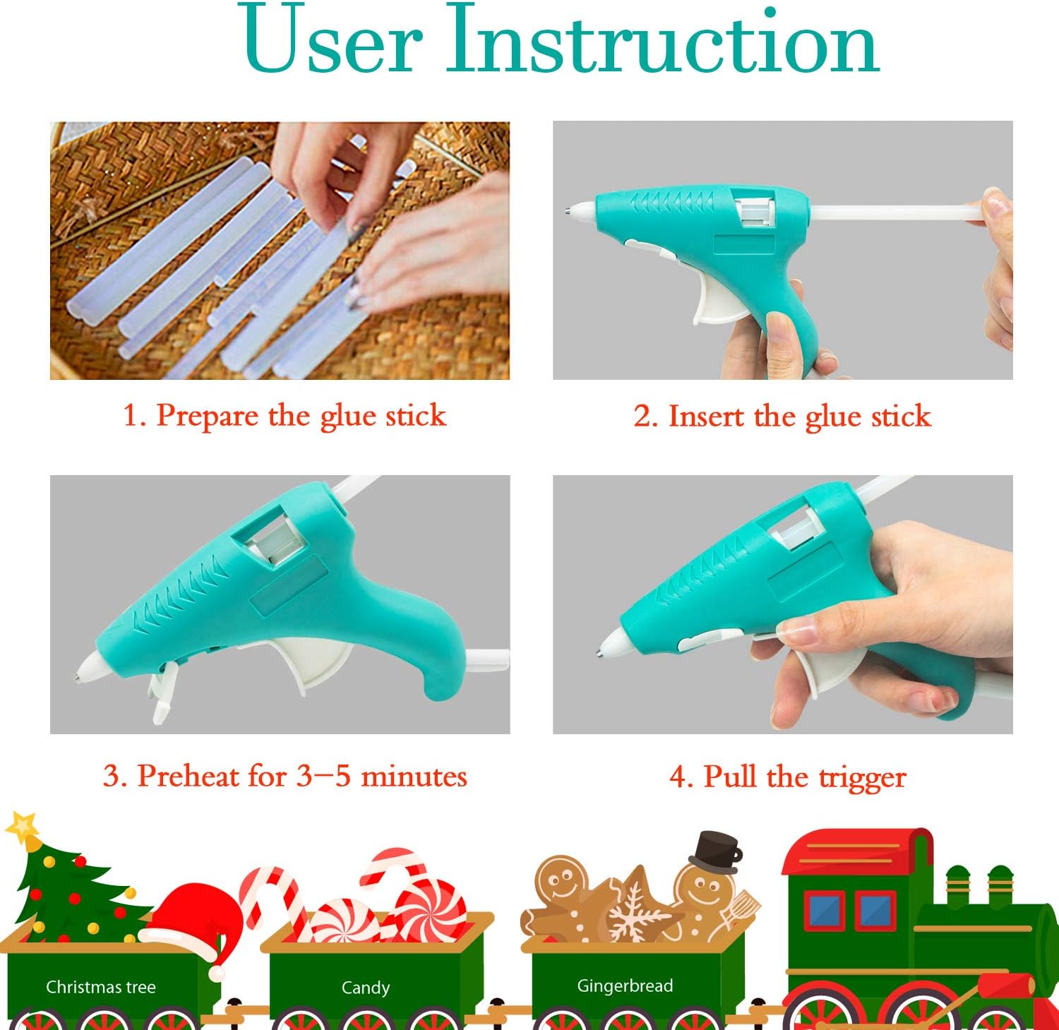 FL Mini Hot Glue Gun, Hot Glue Gun for Kids, Mini Size High Temperature Hot Melt Glue Gun Kit with 15 pcs Glue Sticks, Packaging, DIY, Arts & Craft, Repairing and More (Turquoise-15W)