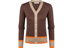 GRACE KARIN Womens Cardigan Sweaters Lightweight Long Sleeve Cropped Cardigan Fall Fashion Outfits Clothes Striped Shrug