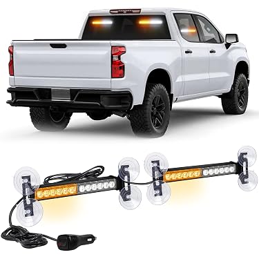 STBLTBAR 2 PCS 4-LED Emergency Strobe Lights for Trucks 12-24V Warni