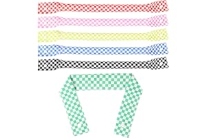6pcs Cooling Neck Wraps, 6 Colors Polyester Material Ice Neck Cooler with Snap Button for Women and Men Summer Cycling Outdoo