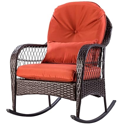 Amazon Com Selva Rattan Wicker Rocking Chair With Cushion