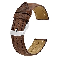 BISONSTRAP Watch Strap 22mm, Vintage Leather