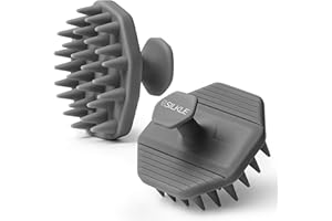 SILKLE Silicone Scalp Scrubber - Massage Shampoo Brush, Soft Bristles for Hair Growth & Dandruff Removal - Ergonomic Design, Wet & Dry Use, Deep Cleansing Scalp Exfoliator for All Hair Types - Gray