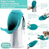 LumoLeaf 800ml Portable Dog Water Bottle Stainless Steel Dispenser Blue view 5