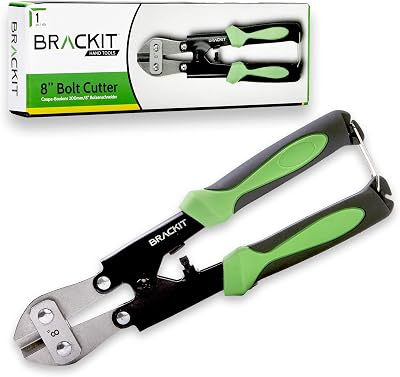 Brackit 8 Inch Bolt Cutter CR-MO Steel Non Slip Handles Mini Cutters
