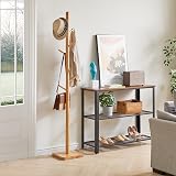 YMYNY Coat Rack Stand with 8 Hooks, 29x29x176 cm, Natural Wood view 2