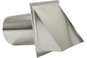 FAMCO Galvanized Steel Hooded Wall Vent with Screen and Damper, Used for Air Exhaust Applications