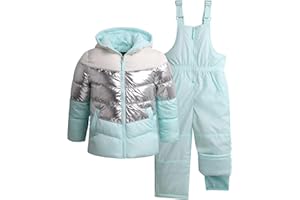 Pink Platinum Girls Snowsuit - 2 Piece Insulated Hooded Ski Jacket and Snow Bib - Toddler Girls Overalls (Size 2T-6X)