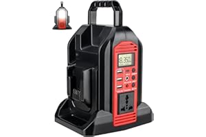 Taingwei 350W Power Inverter for Milwaukee M18 18V Battery, 2-Ports DC 18V to AC 110-120V Pure Sine Wave Battery Inverter with 3 USB-A Port, 1 USB-C Port,LED Light for Camping Emergency(Tool Only)