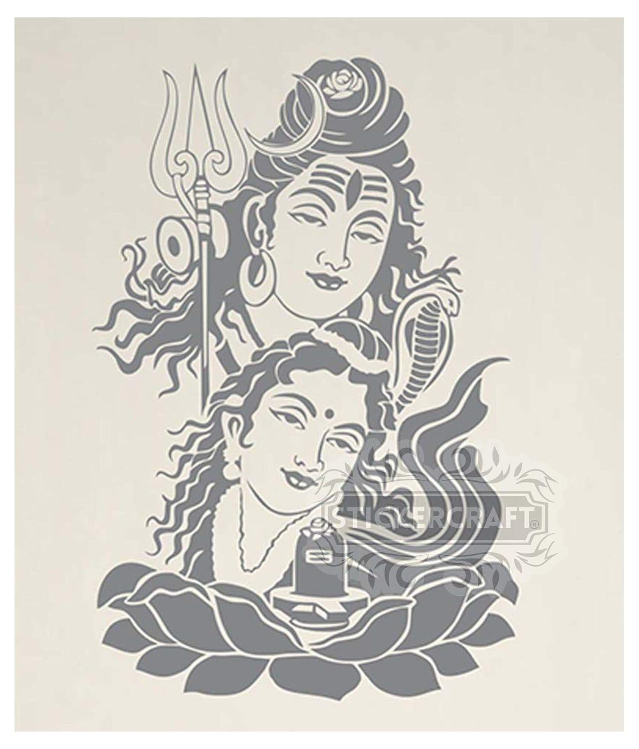 Buy Stickercraft Lord Shiva Parvati Wall Sticker For Home