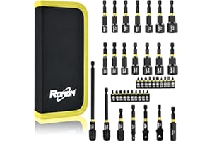 ROMON 41 Pcs Magnetic Nut Driver Set, 1/4" Impact Drill Driver Bit Set, Metric and SAE Nut Driver, Screwdriver Bits, Impact Socket Adapters, Quick-Release Bit Holder with Storage Bag, High-Quality CR-V
