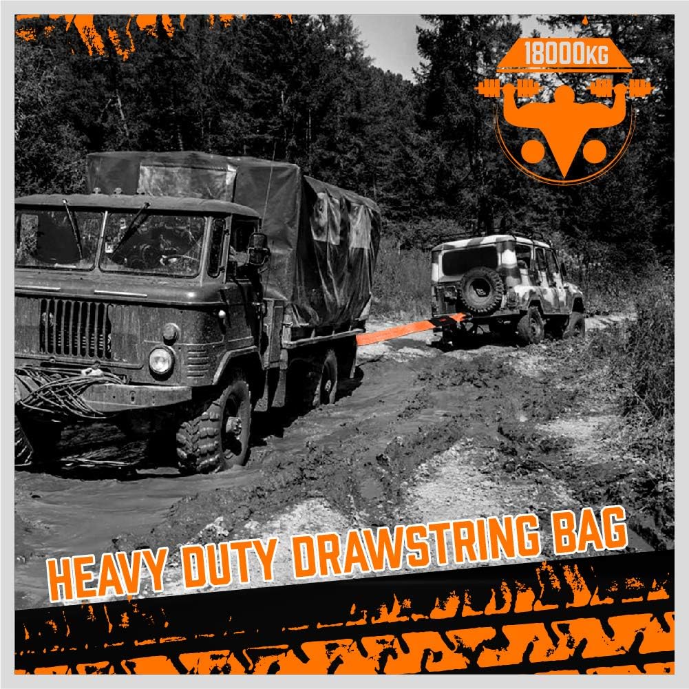 HORUSDY Recovery Tow Strap 4" x 20Ft - Heavy Duty 40,000 LBS Break Strength, Recover Your Vehicle Stuck in Mud/Snow.: Automotive