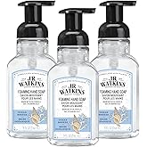 J.R. Watkins Foaming Hand Soap with Pump Dispenser, Moisturizing Foam Hand Wash, Alcohol-Free, Cruelty-Free, brise marine, 9 fl oz, 3 Pack