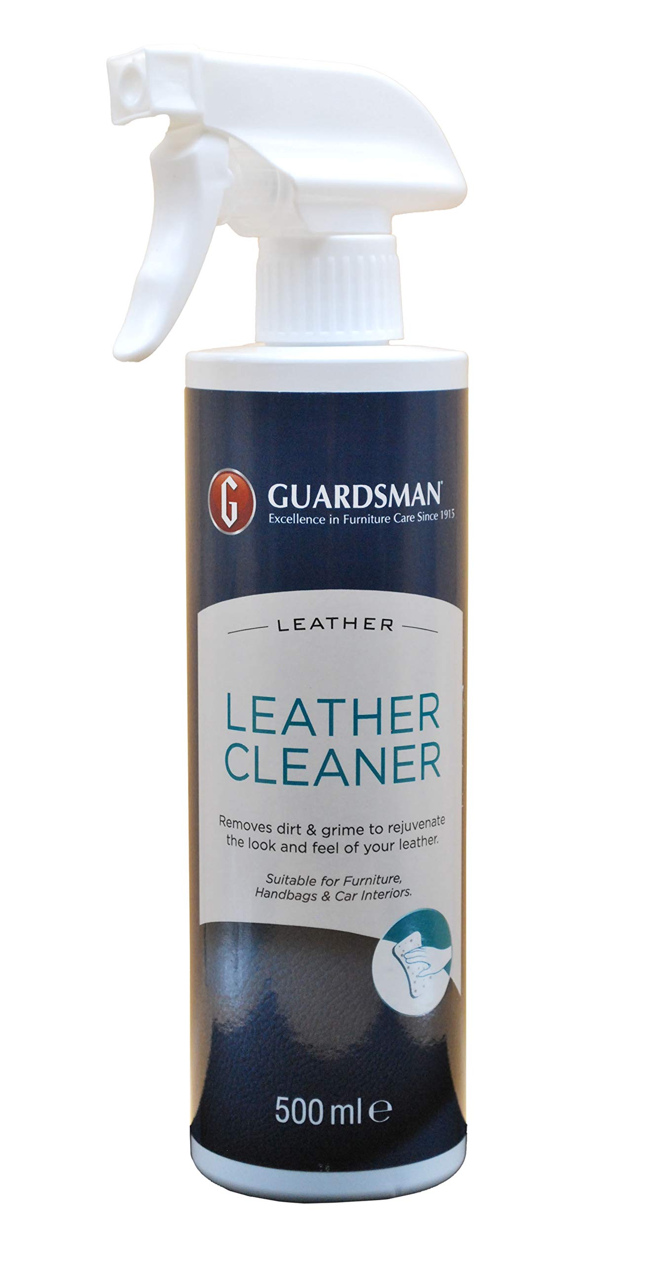 Guardsman Clean & Renew Leather Cleaner Trigger Spray - 500ml | Leather Cleaner to Rejuvenate, Remove Dirt & Grime from Leather Apparel, Auto Interiors, Handbags, Shoes & Boots, Car Seats and More