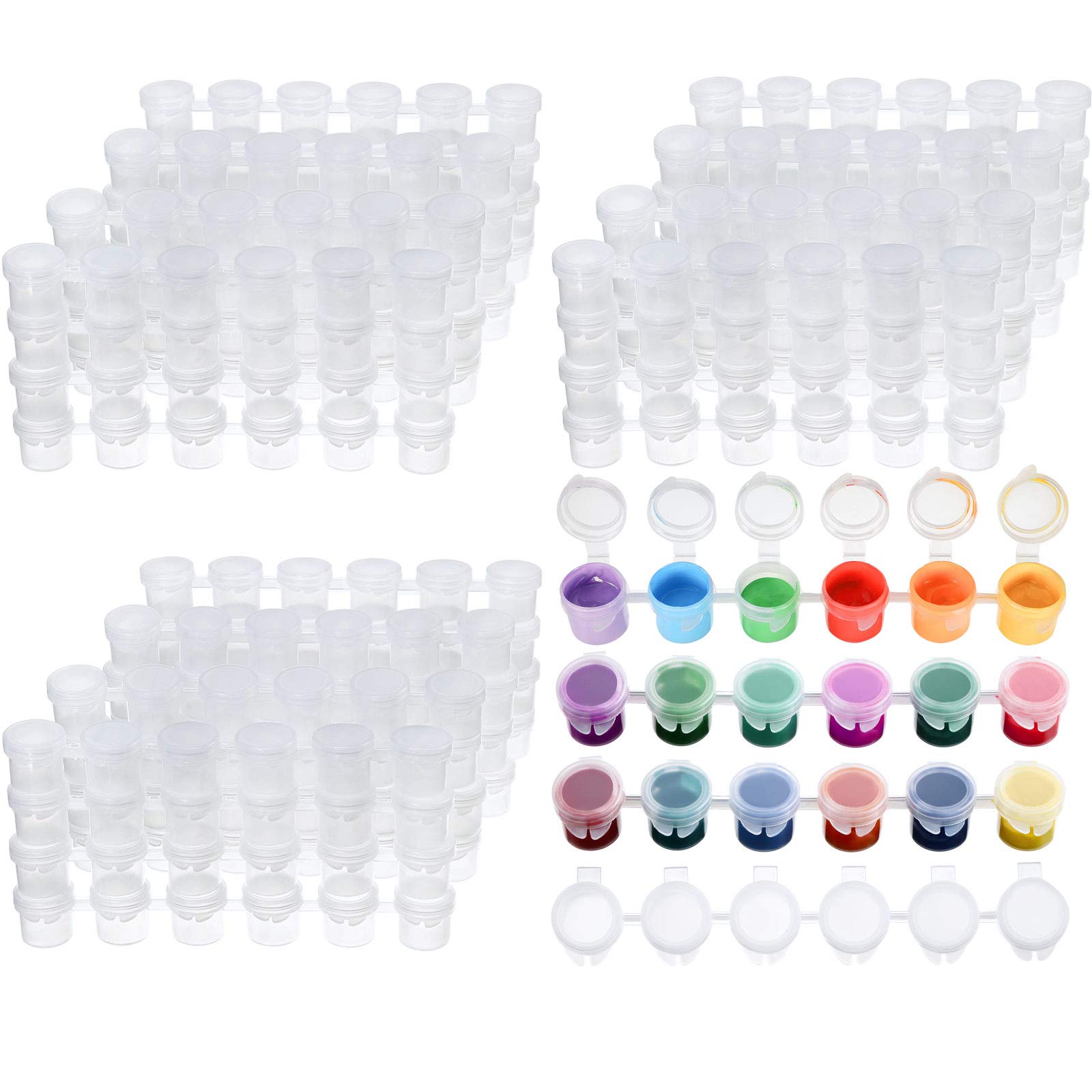 Buy 150 Strips 900 Pots Empty Paint Pots Strips Mini Empty Paint Pots ...