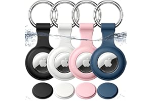 Joremx 4-Pack IPX8 Waterproof for Airtag Holder, Soft Silicone Case Keychain Compatible with Apple AirTags 1st & 2nd Generati