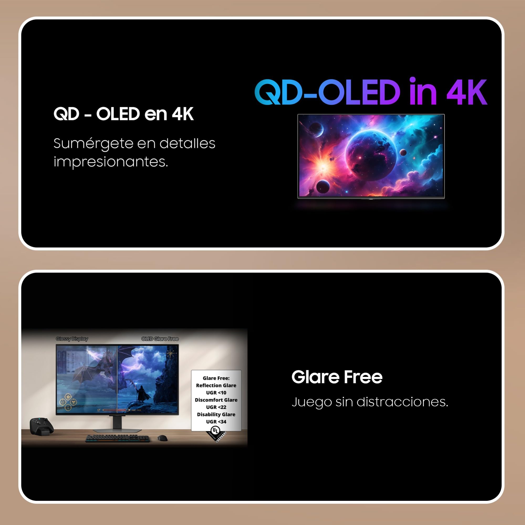 Monitor Gaming Odyssey OLED G8 G81SF 4K 27" con 240Hz y Glare Free