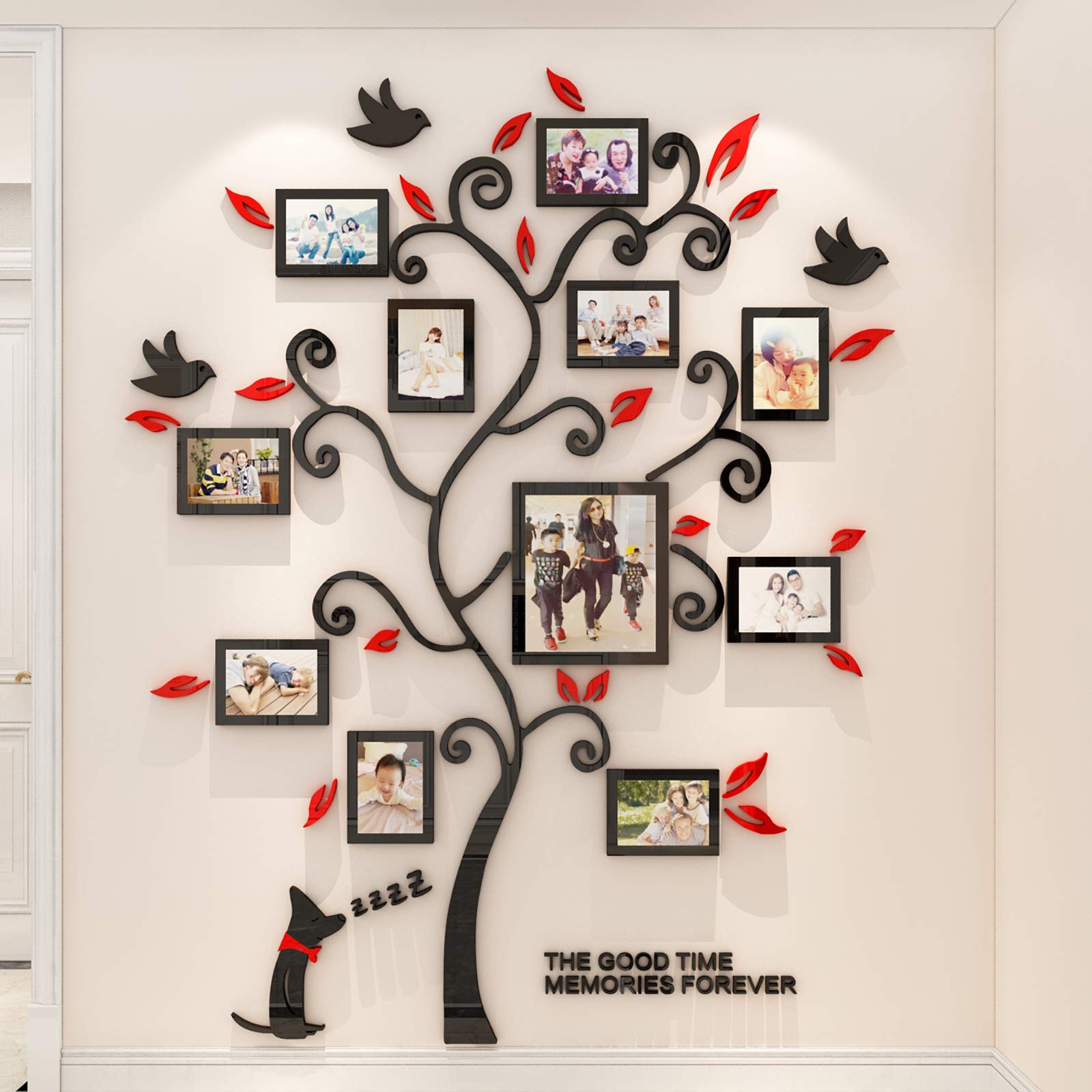 ENCOFT 3D Wall Sticker Stereo Wall Sticker Removable Living Room Bedroom Children's Room Sofa Furniture Background Sticker Wall Tattoo (XL, Red)