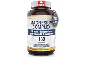 10-in-1 Magnesium Complex for Women and Men – 180 Capsules | Magnesium Malate, L-Threonate, Taurate & More | Plus Vitamin B6 