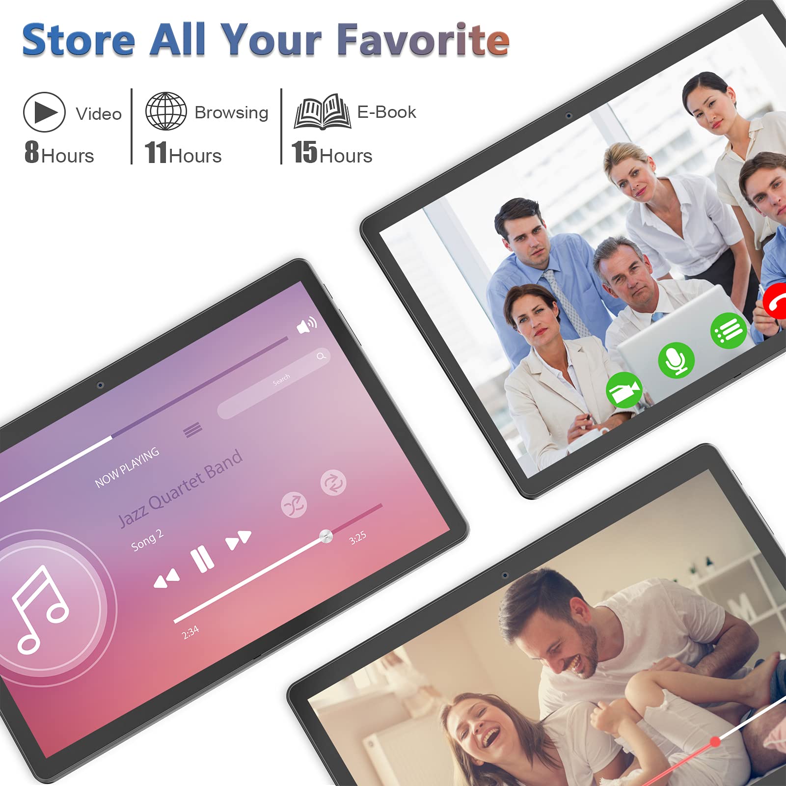 Tablet 10.1 inch Android Tablet 2025 Latest Update Octa-Core Processor with 64GB Storage, Dual 13MP+5MP Camera, WiFi, Bluetooth, GPS, 512GB Expand Support, IPS Full HD Display (Black)