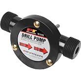 Performance Tool W1143 Liquid Transfer Pump for Corded/Cordless Drills - 225 GPH, 3/4-Inch Max Hose Diameter, Self-Priming, Corrosion-Resistant Shaft