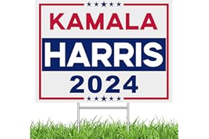 LIKENY Kamala Harris Yard Sign for President 2024,Harris Yard Sign Outdoor We Are Not Going Back,17" x 12" With Metal H Stake Waterproof Double Sided For Democracy President Vote Lawn Sign