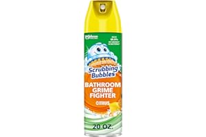 Scrubbing Bubbles Bathroom and Shower Cleaner Aerosol, Foaming Action Bathroom Grime Fighter, Citrus Scent, 20oz (Pack of 1)