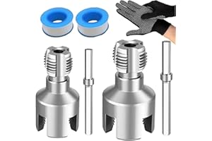 GENERIC 2PCS PVC Pipe Threading Tool, Integrated Internal & External Pipe Threading Tool for 1/2'', 3/4'' Dies, Electric Drill Compatible Pipe Threader Kit