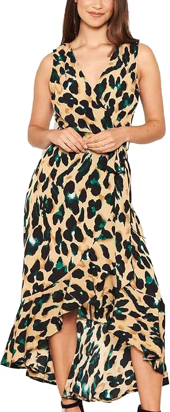 leopard print wrap around dress