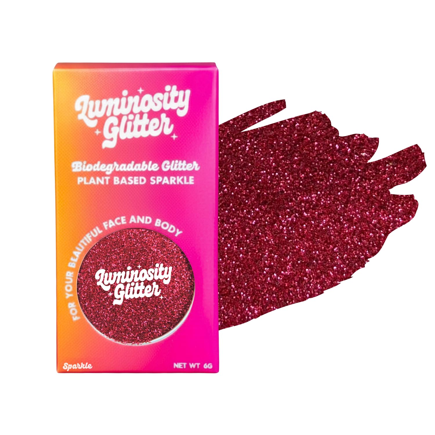 Fine Glitter Makeup - Biodegradable Eco Glitter for Face, Body, Hair and Nails - Blush Red Fine - 6 Grams