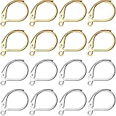 240pcs French Earring Hooks - Hypoallergenic Lever Back Ear Wires With Open Loop for Jewelry Designs (Golden and Silver)