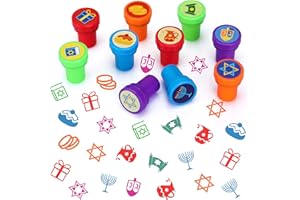 CRTIIN 50 Pcs Hanukkah Stamps and Chanukah Stampers, Multicolored for Spreading Holiday Cheer - Party Favors