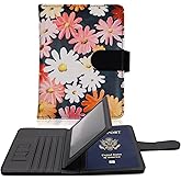 Melsbrinna Rfid Passport Holder for Travel women/Men, Cute Passport Wallet Rfid Blocking Card Slots, Rfid Passport Cover/CaseTravel Wallet, Passport Book Holder (1, Black1)