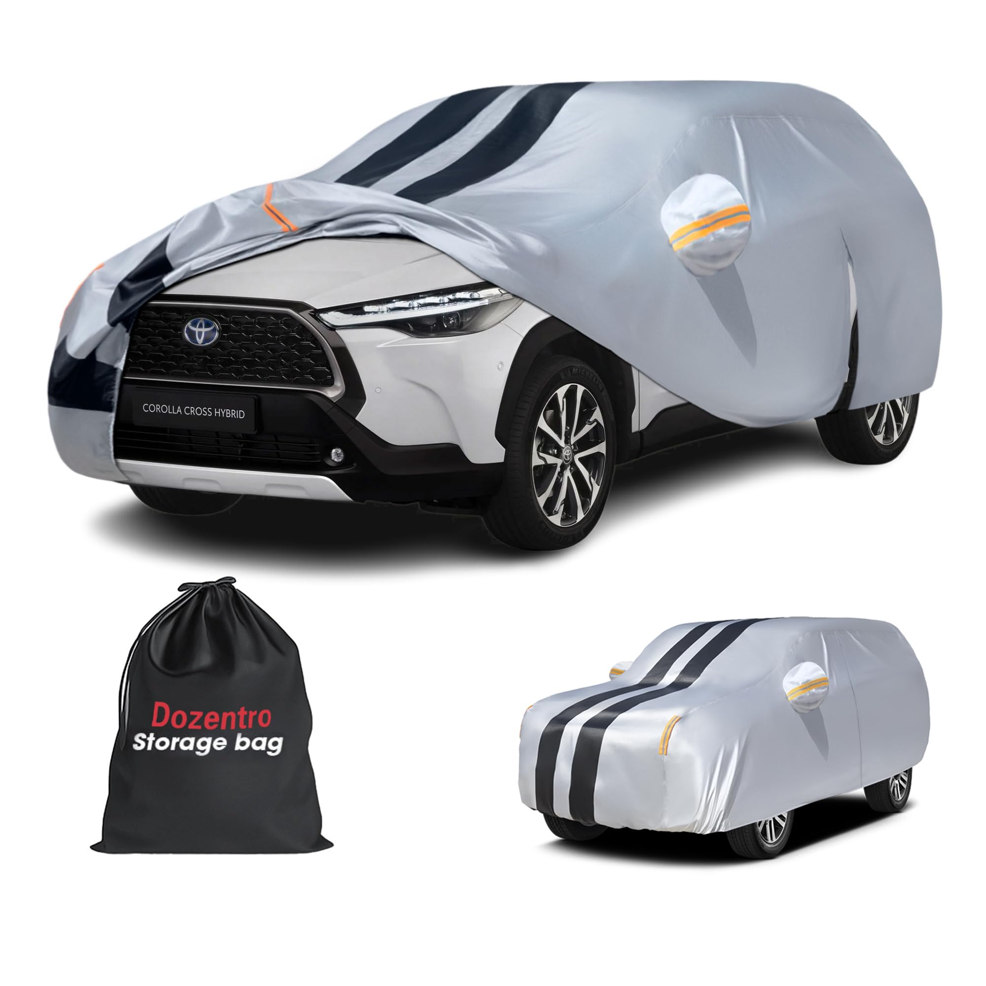 Photo 1 of Multi-Layer Car Cover Custom Fit for Toyota Corolla Cross(2020-2026), 100% Waterproof All Weather for Automobiles, Gift with Towel, Heavy Duty Car Covers for Rain Sun UV Protection with Door Zipper.