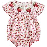 Licupiee Newborn Baby Girls Watermelon Romper Fly Sleeve Ruffle Rompers Sleeveless Babydoll Collar Bodysuits Summer Clothes