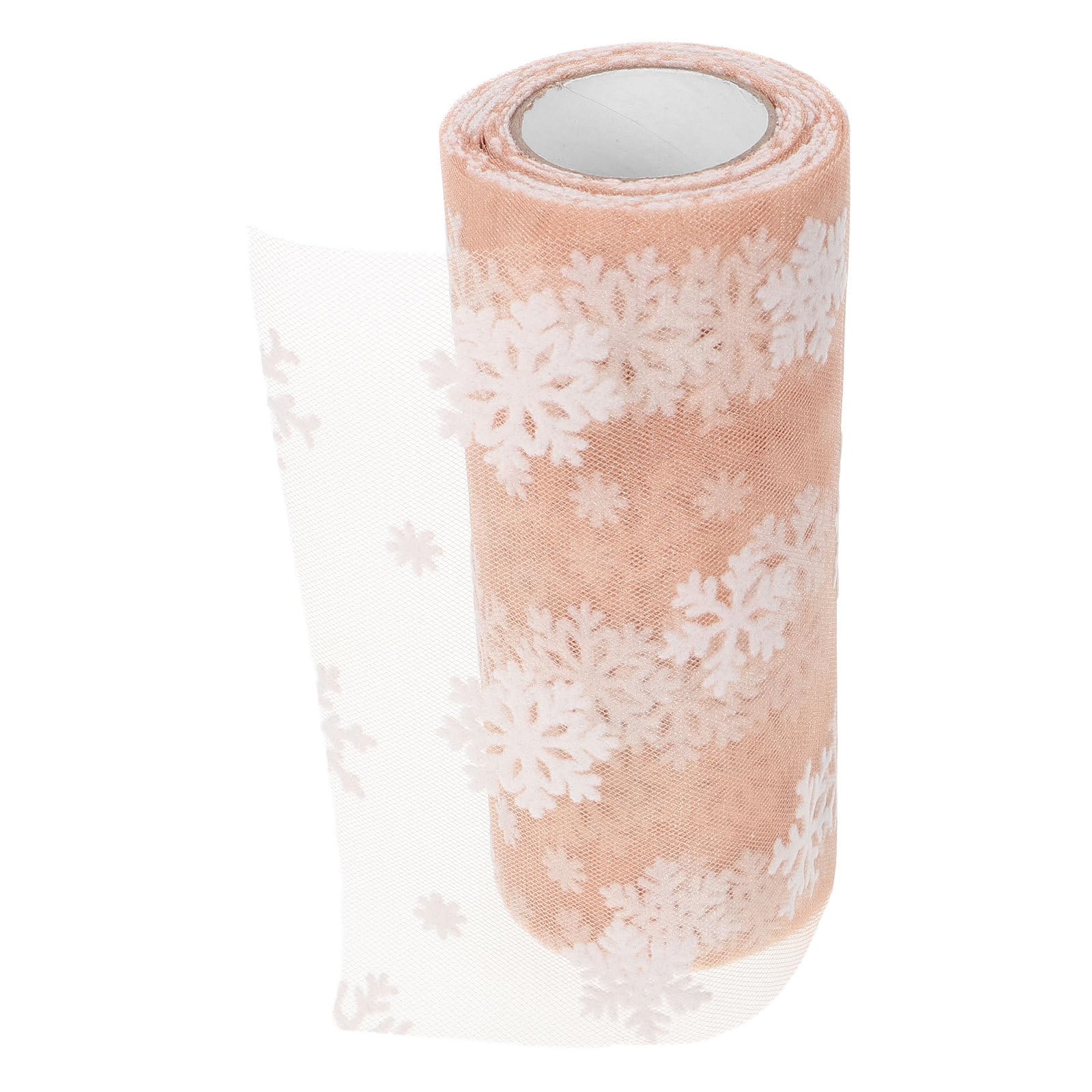 Milisten 10 Yards Christmas Tulle Roll Glitter Organza Gauze Present Xmas Wrapping Ribbon for Christmas Decor Table Runner(15cm,Champagne Golden)