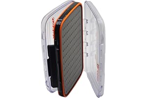 ALICHINO Fly Box for Fly Files Ice Jig Box Two Sided Waterproof Fly Fishing Box for Nymphs and Streamers (Grey Foam Insert, M 7.3 * 4.5 * 1.6Inch)