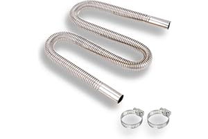 Likaci Diesel Heater Exhaust Pipe Stainless Steel Exhaust Flexible Hose Pipe Air Heater Exhaust Line Parking Air Heater Exhaust Hose Long 78.7 Inch(200cm)