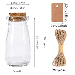 SUPERLELE 24pcs 3.4oz Small Glass Jars with