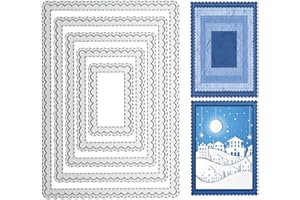 YKW Scalloped Background Frame Metal Cutting Dies Set for Card Making Albums Scrapbooking Paper Crafts DIY Tool Kit, Embossing Tools Die Cuts Etching Templates Stamps Paper Card Decorations