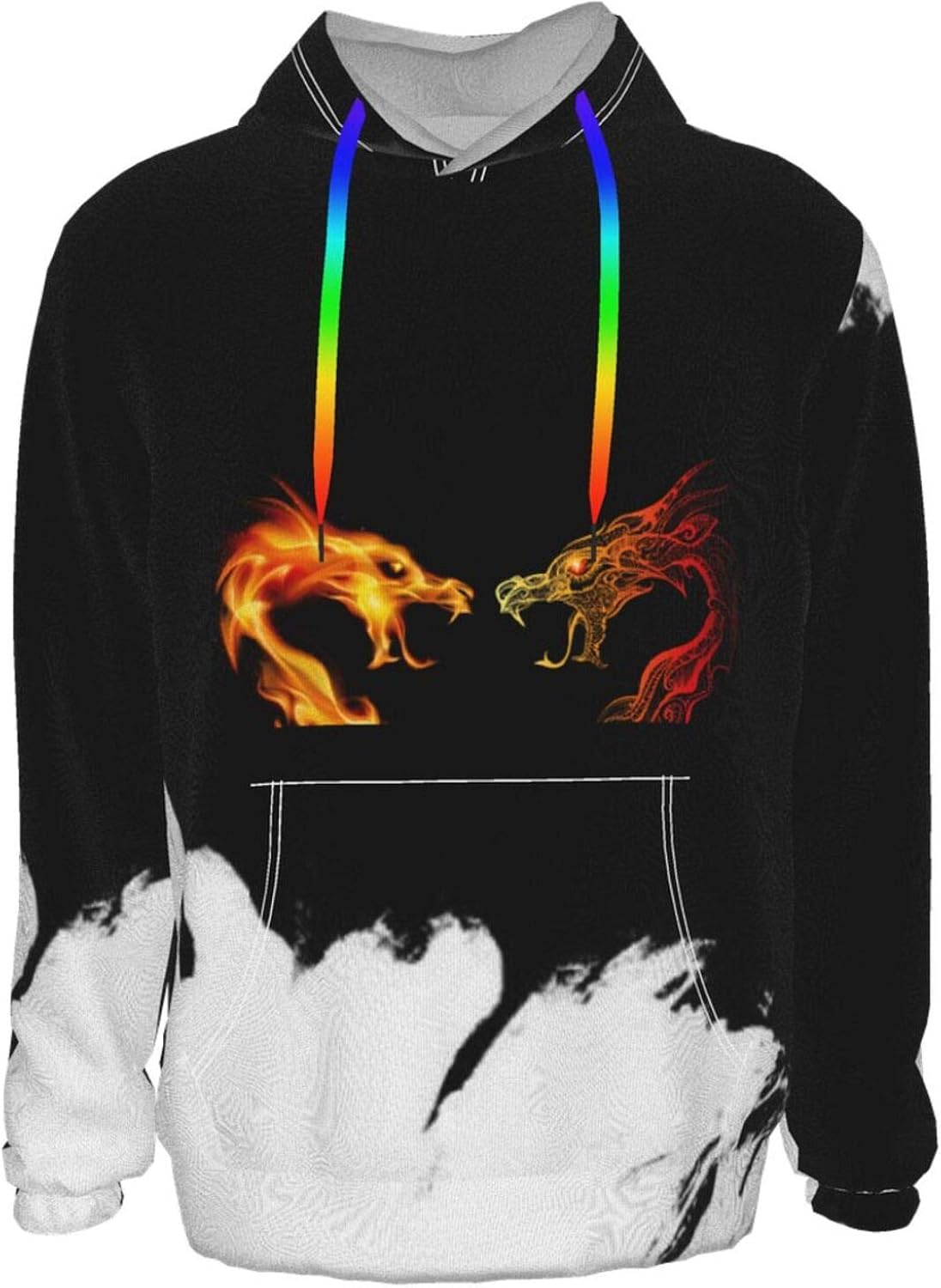Fire Dragon Pullover Hooded Sweatshirts For Boys Mens