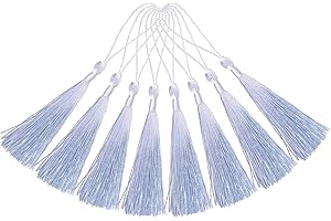 uxcell 20Pcs Mini Bookmark Tassels, 5" Gradient Polyester Tassels Soft Handmade Silky Floss with Cord Loop for Jewelry Making