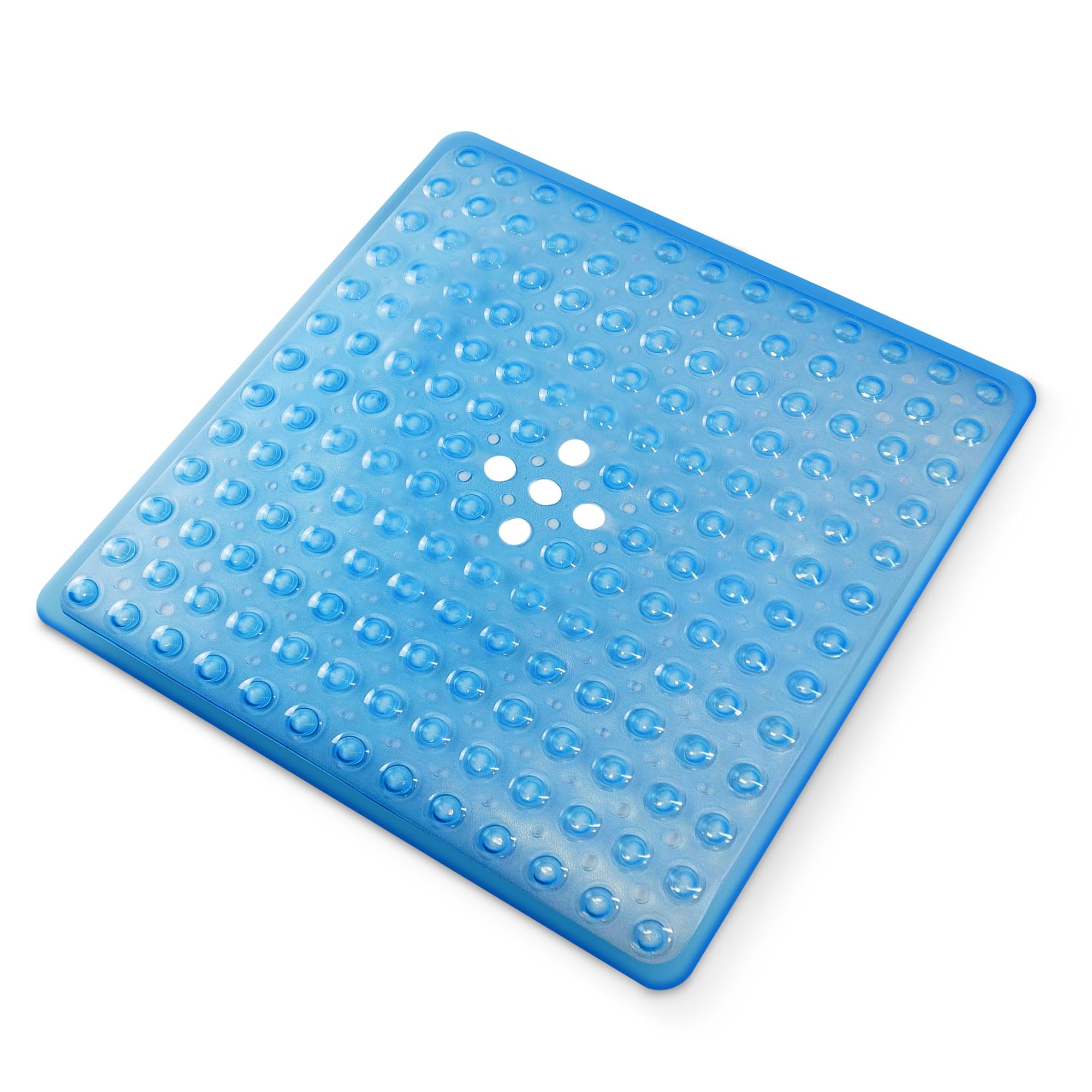 KEPLIN Premium Non-Slip Bath Mat - 164 Suction Cups, BPA, Latex Free, Mildew Resistant, Machine Washable - Safe, Durable & Comfortable for Shower Runner & Bathroom Tubs (Blue, Small (54 x 54cm))