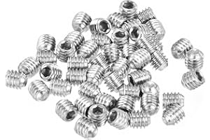 uxcell Socket Set Screws,50Pcs M4x4mm Metric - 304 Stainless Steel Hex Socket Set Headless Cup Point Grub Screws, for Repairi