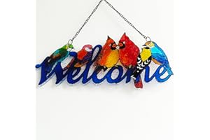 LITIALLY Stained Glass Window Hanging Mandala Sun Catchers, Glass Art Panel Suncatcher Indoor Window Ornament Wall Decor, Mother's Day Merry for Women