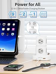 DEPOW Power Strip Tower Surge Protector with 9