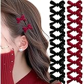 20Pcs Mini Hair Bows for Girls Red Black Hair Bow Velvet Bow Hair Clips Retro Bow Hair Clip Hair Bow Clips Bow Clip Small Hair Bows Clips Bow Clips for Women Daily Hair Accessories