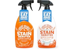 ANGRY ORANGE Pet Stain and Odor Remover for Dog Urine and Stains - Enzyme Cleaner (32oz (2 pack), Citrus + Fresh)