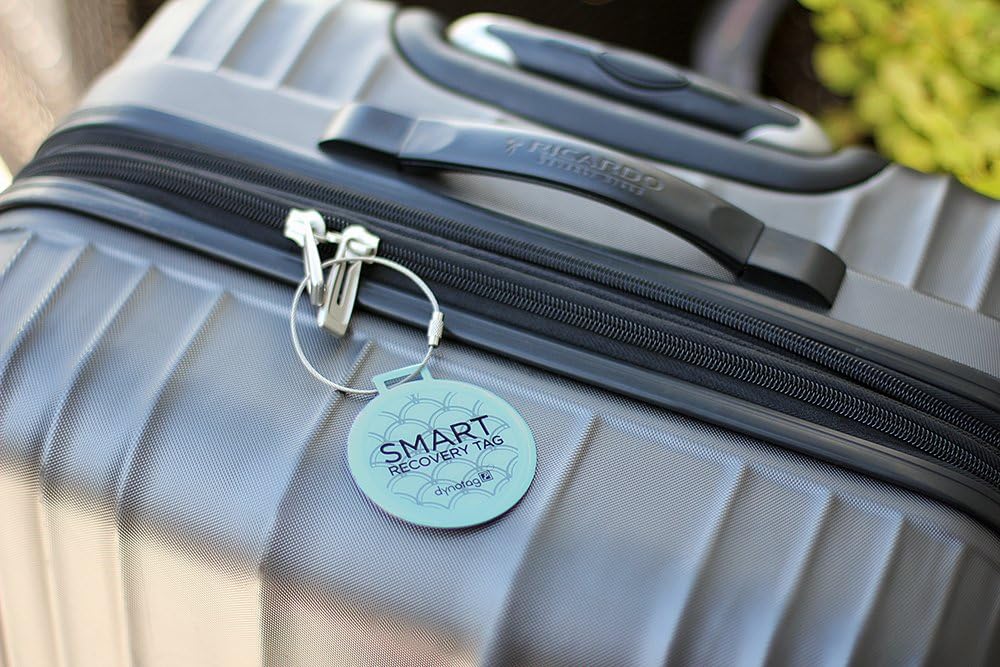 Dynotag Web Enabled QR Smart Deluxe Steel Luggage Tag & Braided Steel Loop, Turquoise - Image 5