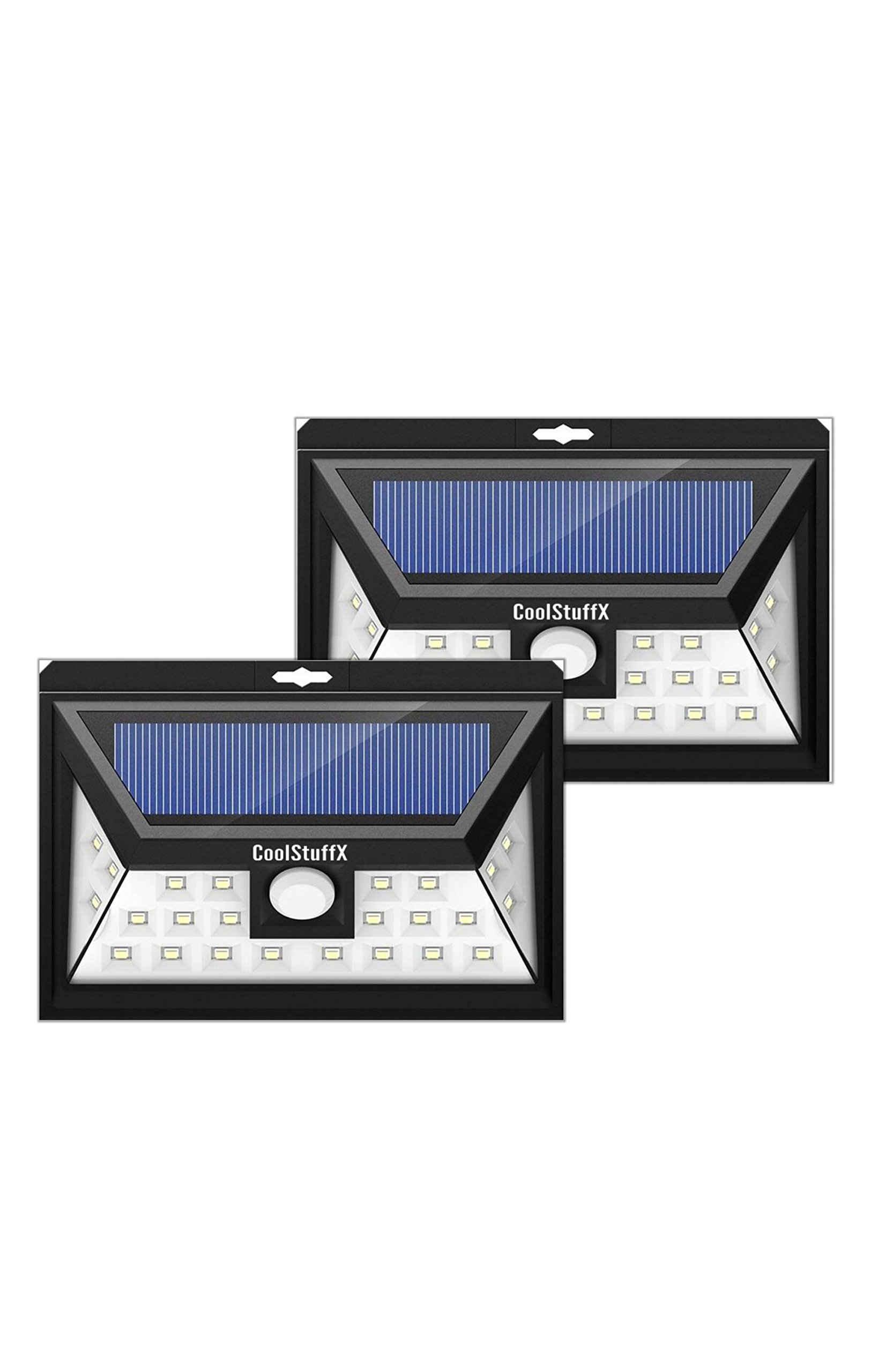 Coolstuffx 24 LED Motion Sensor Solar Security Lights. Waterproof, Sensitive Wide Angle Sensor, Ultra Bright LED, Smart Lighting Modes, Security for Gardens, Driveway, Yard, Front Door (Pack of 2)